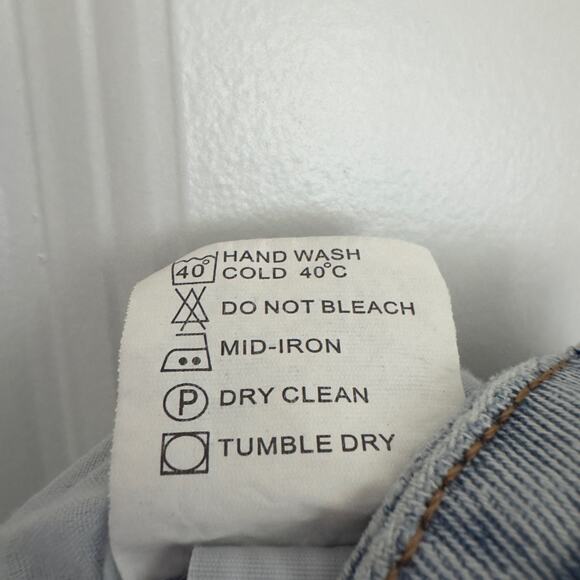 Princess Polly Careline Jeans Light Wash Cotton Spandex Stretch 5-pocket button - Picture 8 of 9